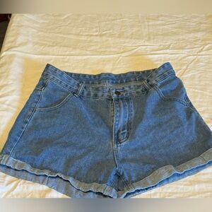 SHEIN women’s size large Blue Jean Shorts with Elastic Waistband